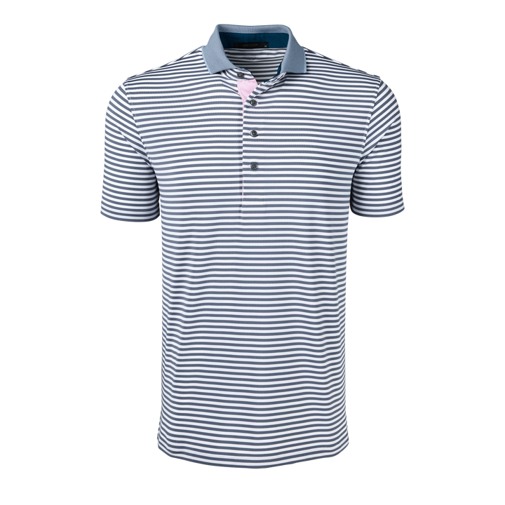 Mens Cypress Short Sleeve Polo - Performance Striped Polo