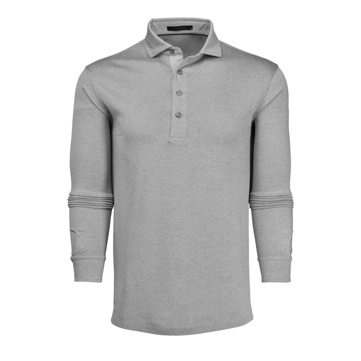 Mens Omaha Long Sleeve Polo - Cotton Blend Pique Polo with Spread Collar | Greyson Clothiers Mens Omaha Long Sleeve Polo - Cotton Blend Pique Polo with Spread Collar | Greyson Clothiers