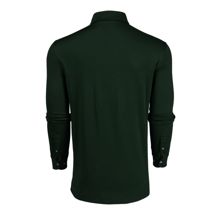 Mens Omaha Long Sleeve Polo - Cotton Blend Pique Polo with