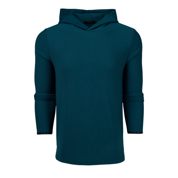 Mens Traverse Waffle Hoodie - Lightweight Stretch Hoodie