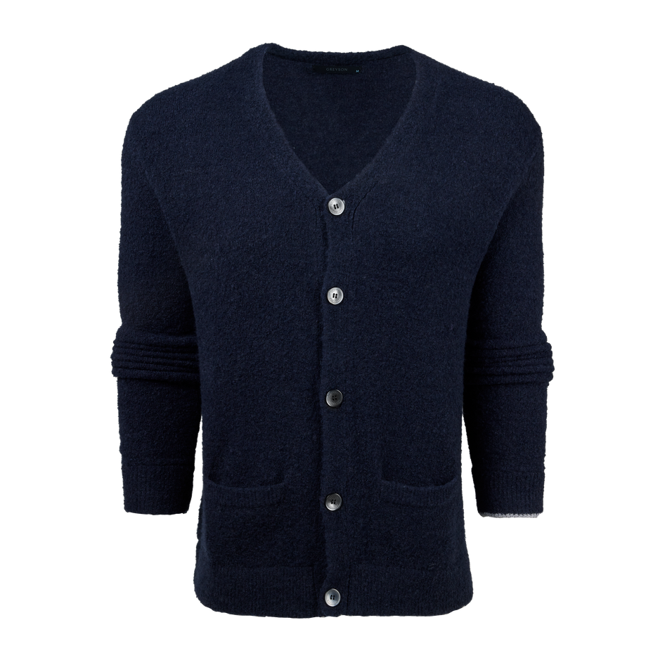 Mens Bedford Bouclé Cardigan - Soft Knit Layer with Thermal Warmth Mens Bedford Bouclé Cardigan - Soft Knit Layer with Thermal Warmth