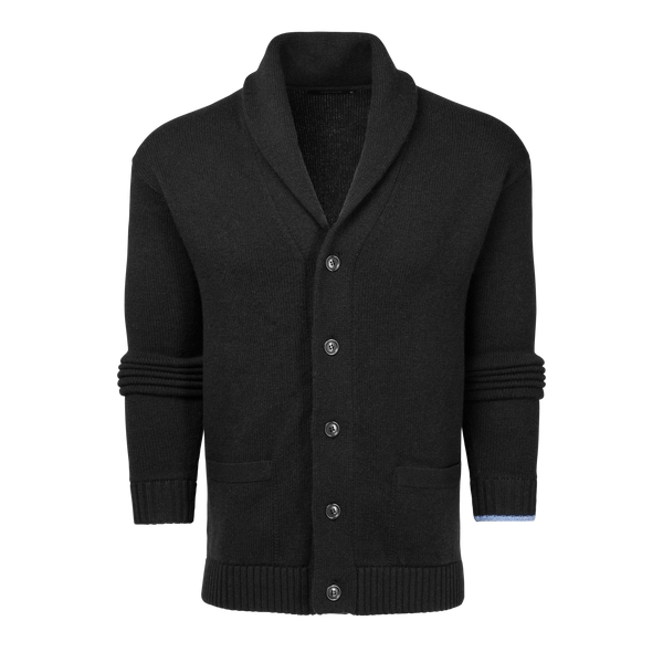 Mens Ottawa Shawl Cardigan - Wool-Cashmere Blend Button-Up