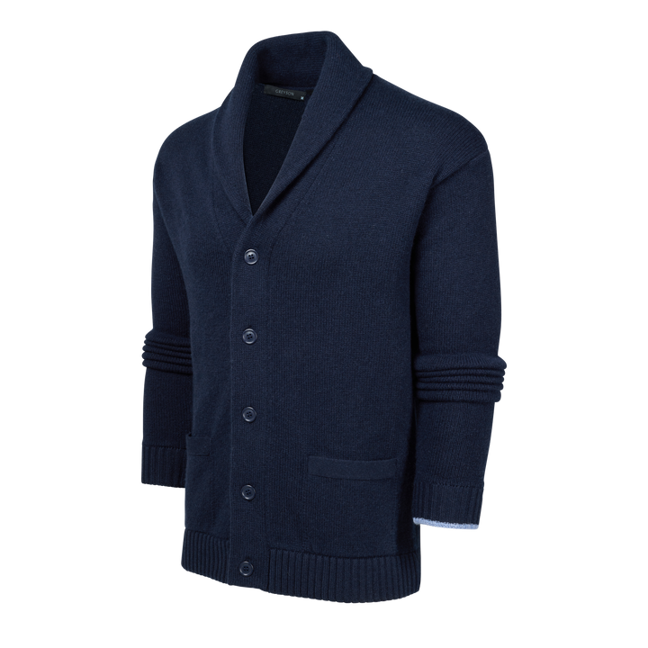 Mens Ottawa Shawl Cardigan Wool-Cashmere Blend Button-Up