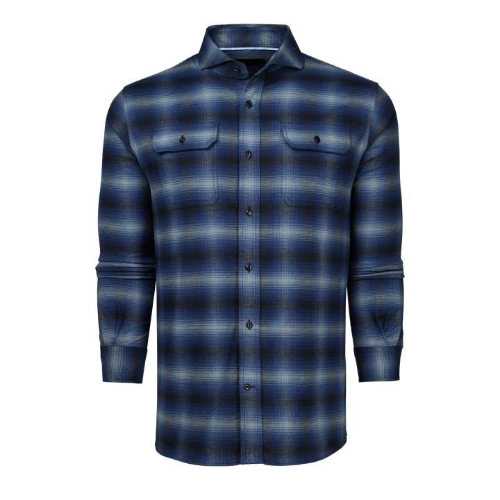 Mens Copake Shadow Plaid Work Shirt - Midweight Flannel Casual
