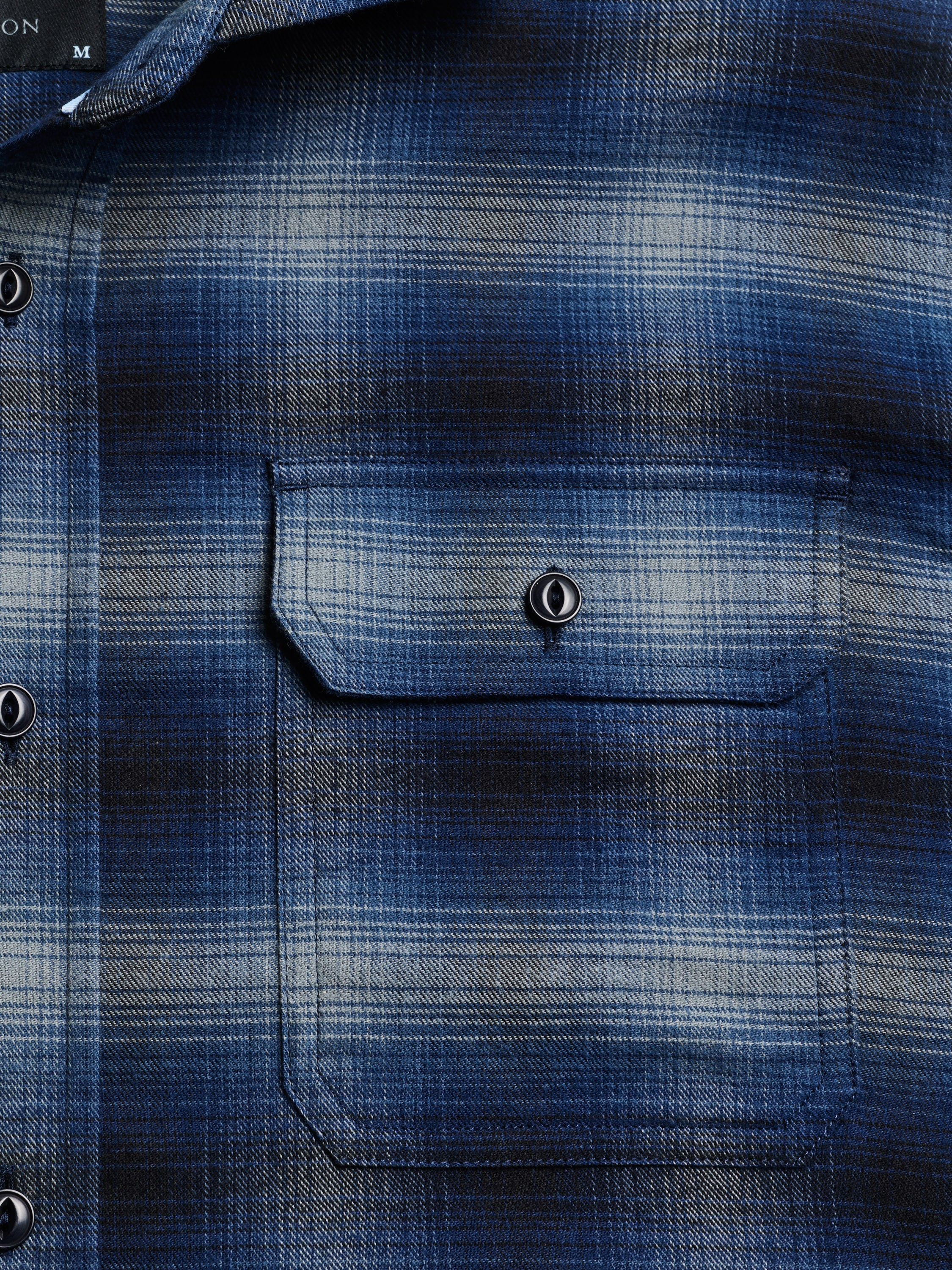 トップス CCL SHADOW PLAID CHECK SHIRT Vintage Tomy Cort Plaid Shadow Checked Flannel Blue Shirt