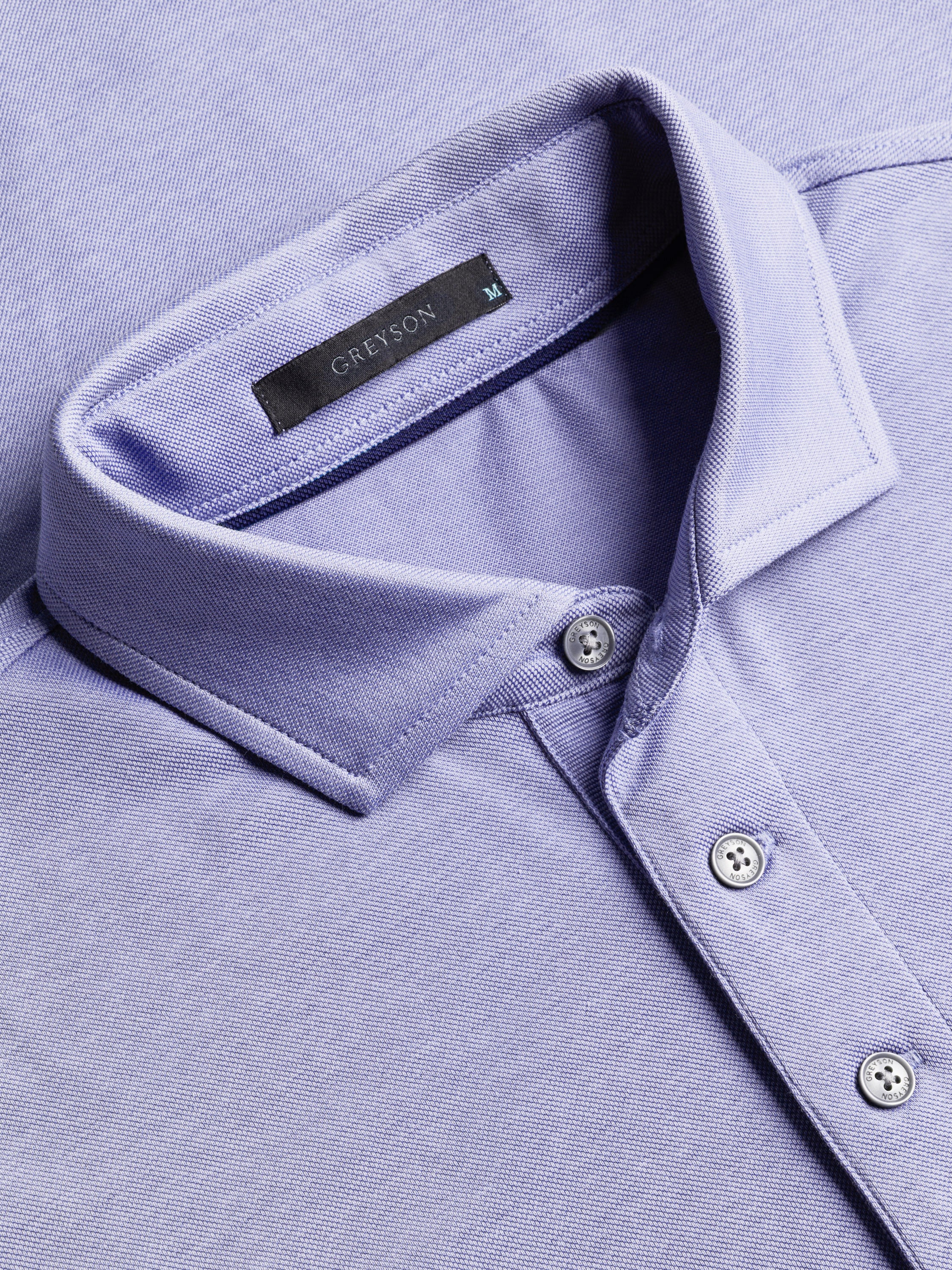 Mens Omaha Long Sleeve Polo - Cotton Blend Pique Polo with Spread