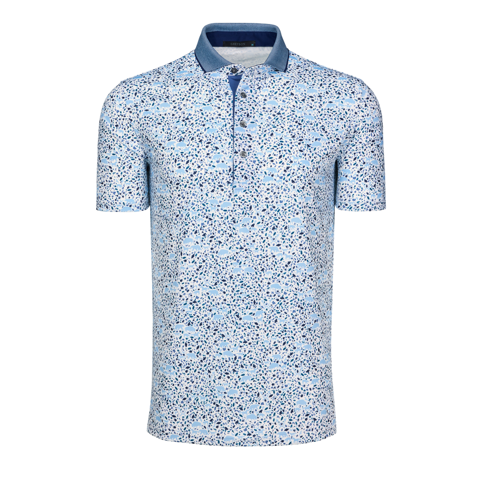 Arctic Buffalo Soldier Printed Performance Golf Polo - Front View | Greyson Clothiers