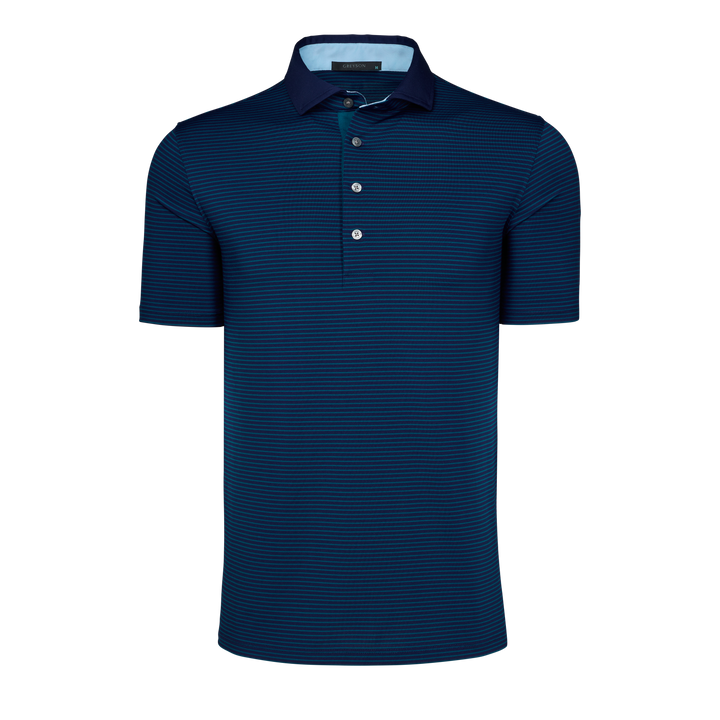 Mens Aurora Short Sleeve Polo - Performance Striped Polo with