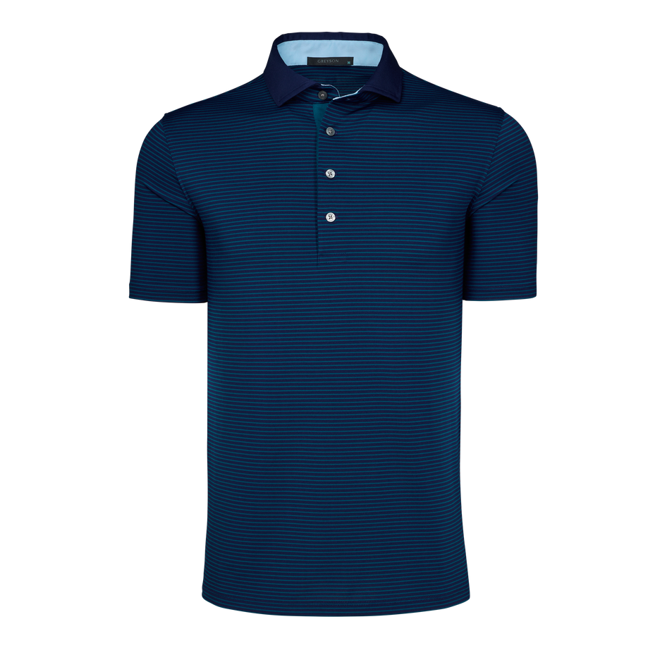 Mens Aurora Short Sleeve Polo - Performance Striped Polo with