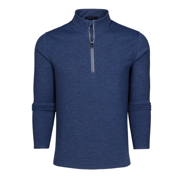 Mens Troy Quarter-Zip - Midweight Textured Fleece Quarter-Zip