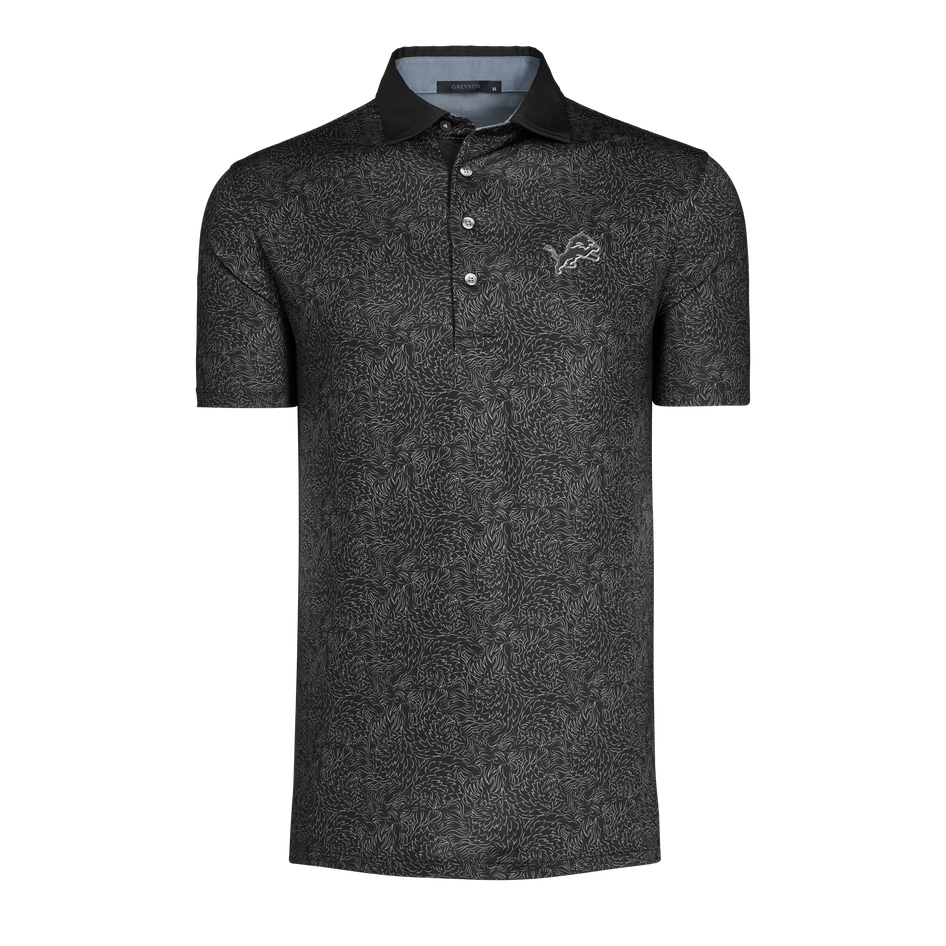 Detroit Lions Blackout Den of Thieves Short Sleeve Polo