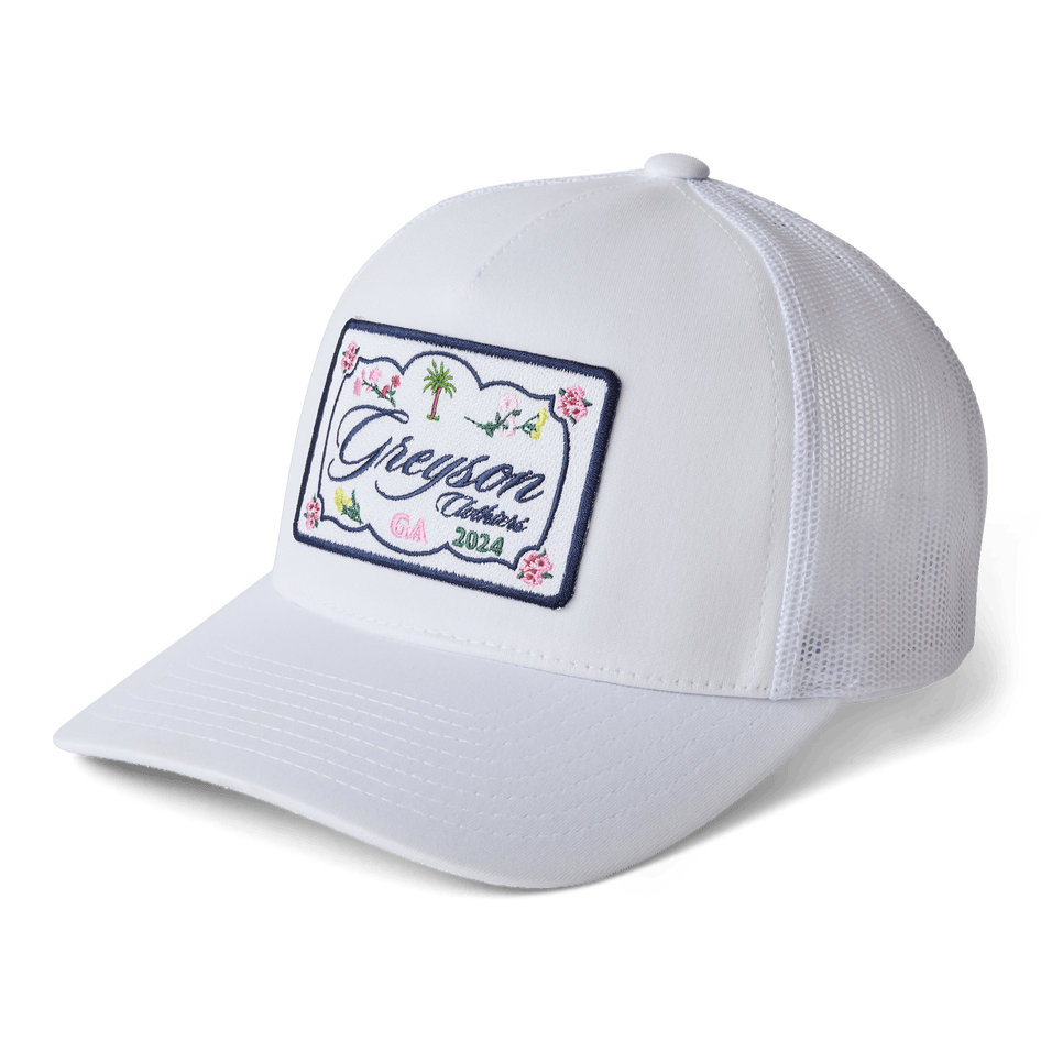 Greyson Clothiers Greyson Floral Patch Trucker Hat in ARCTIC