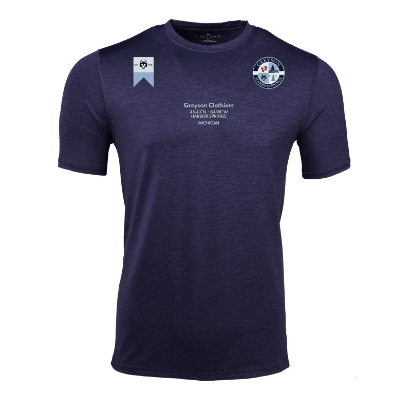 Greyson Clothiers H.S. Crossed Paddles Guide Sport Short Sleeve Tee in MALTESE BLUE