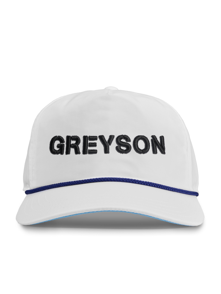 Mens Greyson Block Rope Hat - Structured Flat Brim Snapback Cap