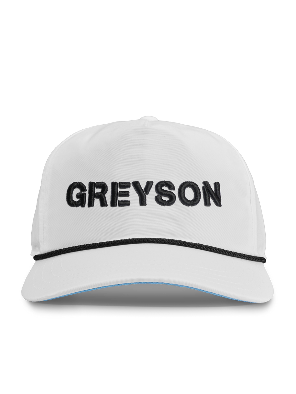 Arctic White Nylon Block Rope Hat - Front View - Men's Golf Cap | Greyson Clothiers