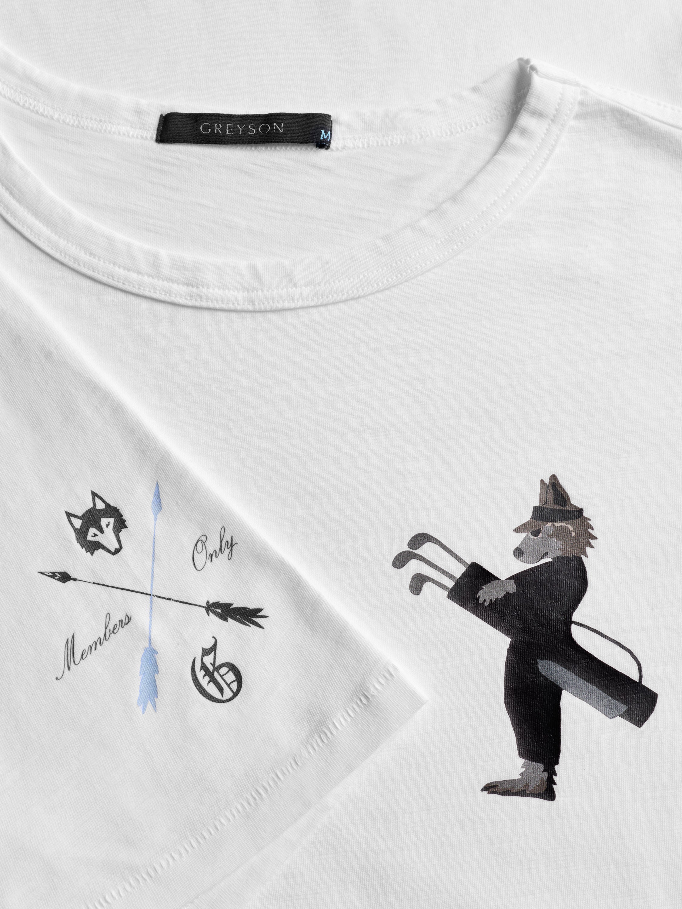 Mens Members Only Wolf Caddie Alpha Slub Tee - Relaxed Cotton Tee