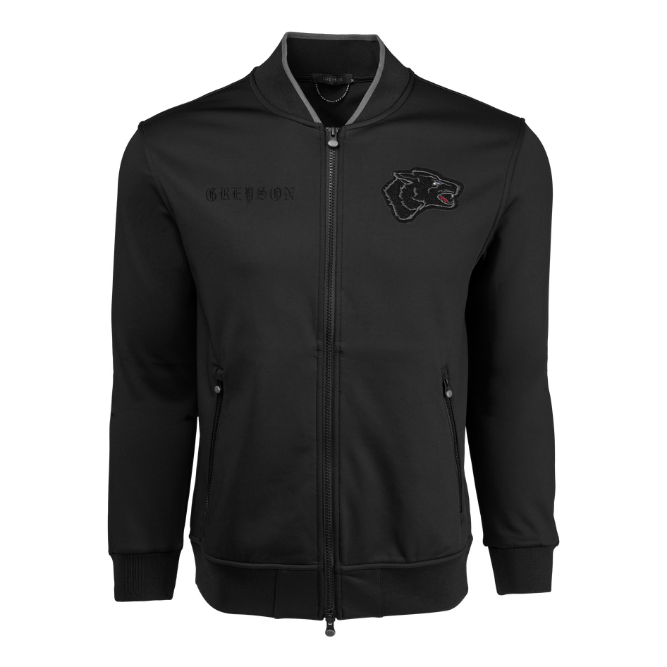 Mens Black Wolf Sequoia Bomber - Midweight Performance Full-Zip