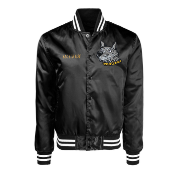 Gold Wolves Satin Varsity Jacket