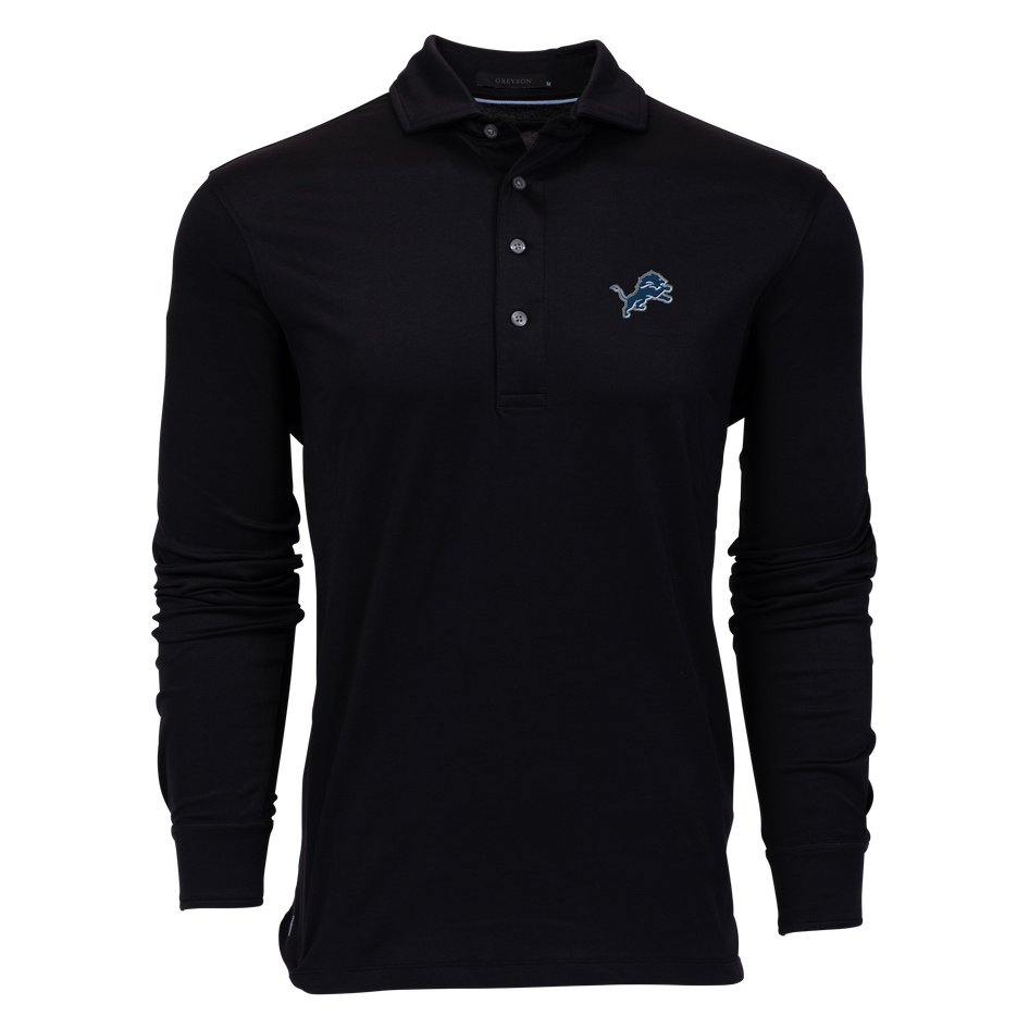 Mens Detroit Lions Spirit Omaha Long Sleeve Polo Greyson Clothiers