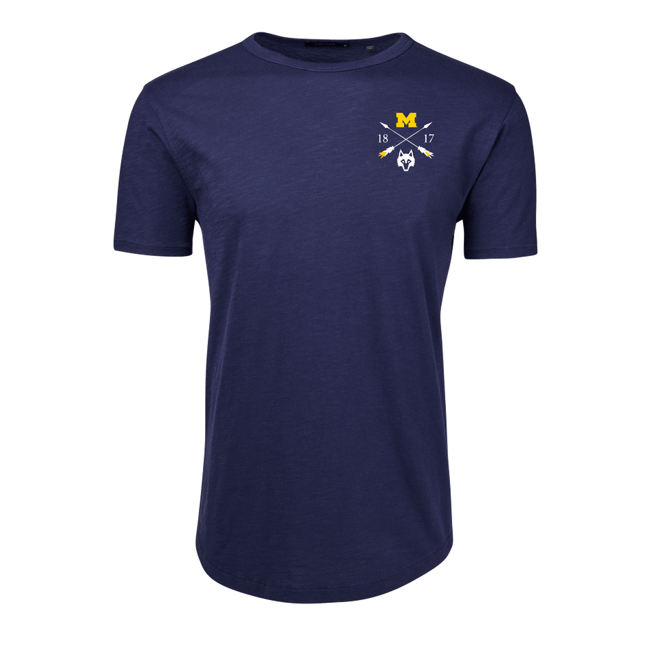 Greyson Clothiers University of Michigan Alpha Slub Tee in MALTESE BLUE