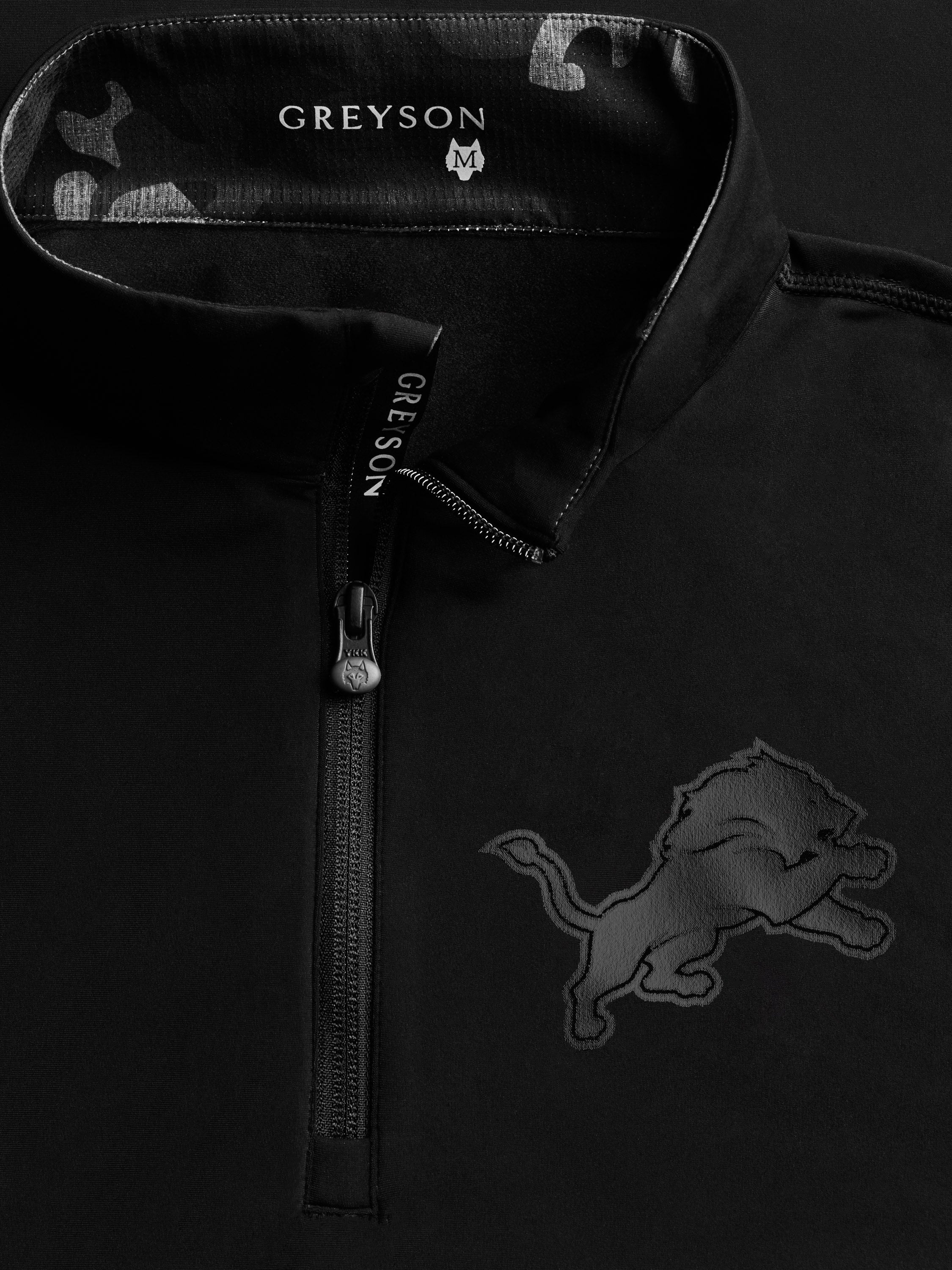 Mens Detroit Lions Blackout Tate Quarter-Zip - Midweight
