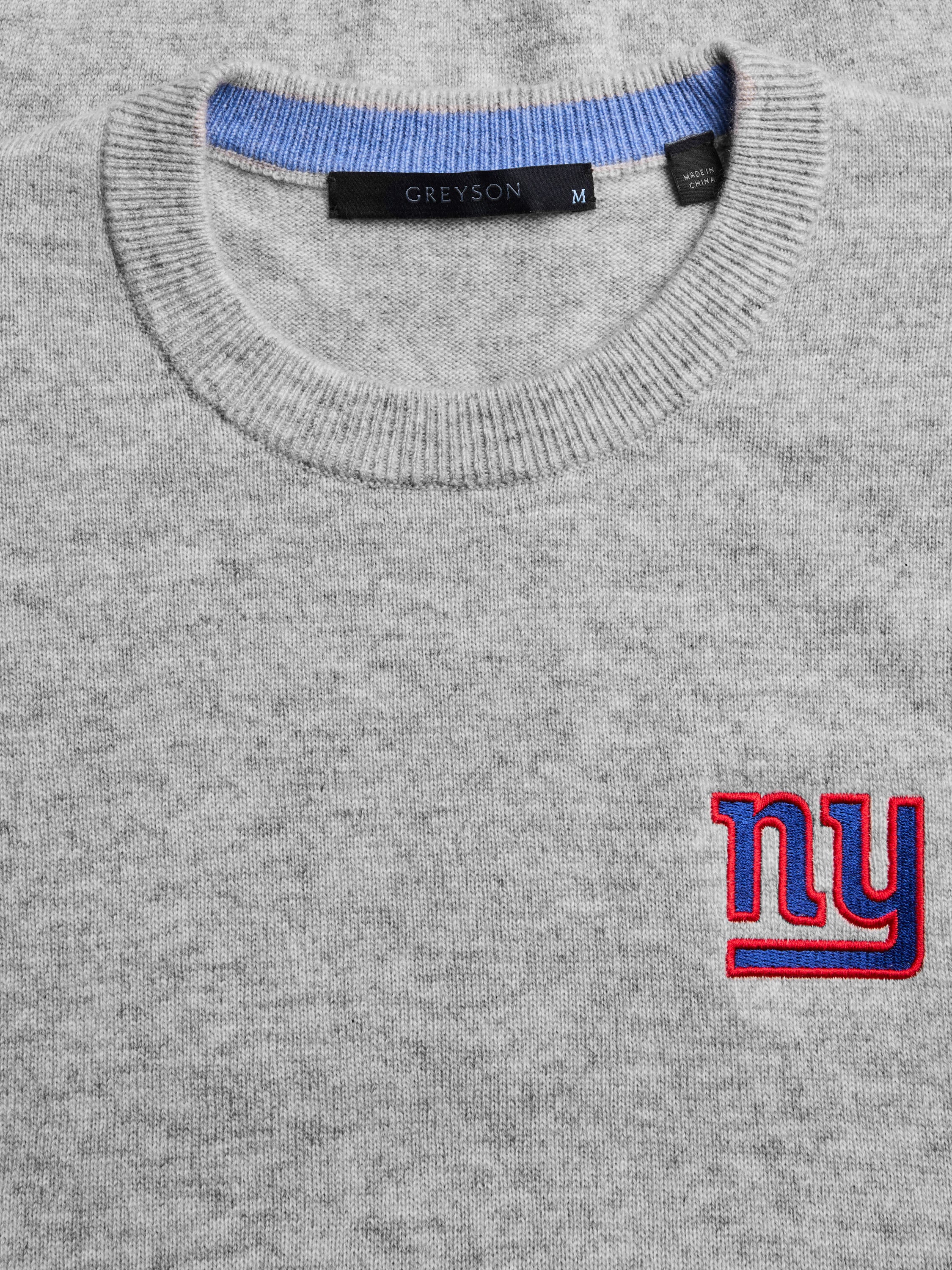 Mens New York Giants Tomahawk Sweater - 100% Lightweight Cashmere