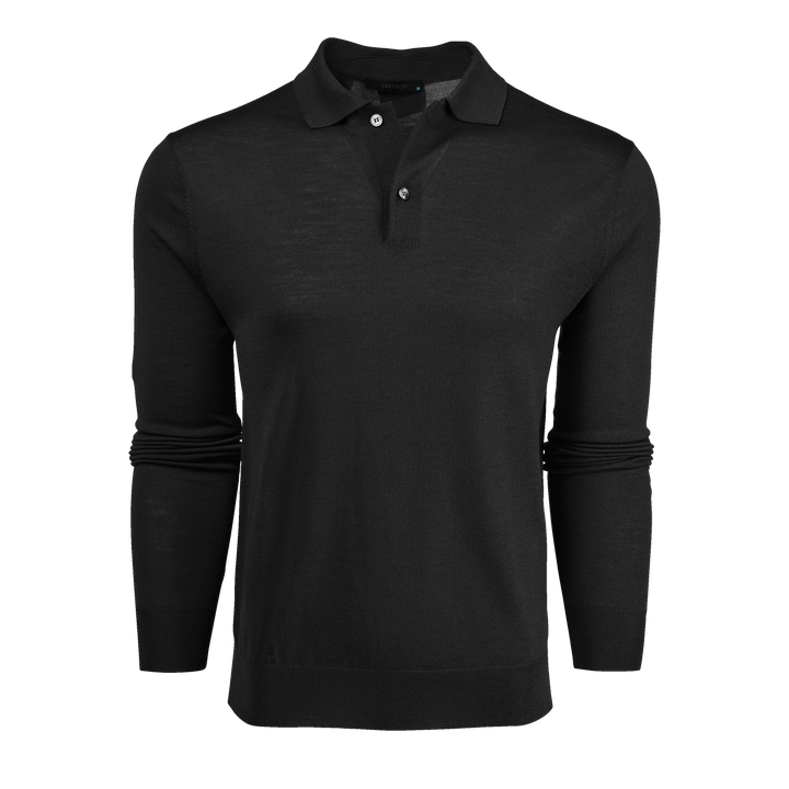 Mens Saratoga Long Sleeve Sweater Polo - Tropical Weight Merino Mens Saratoga Long Sleeve Sweater Polo - Tropical Weight Merino