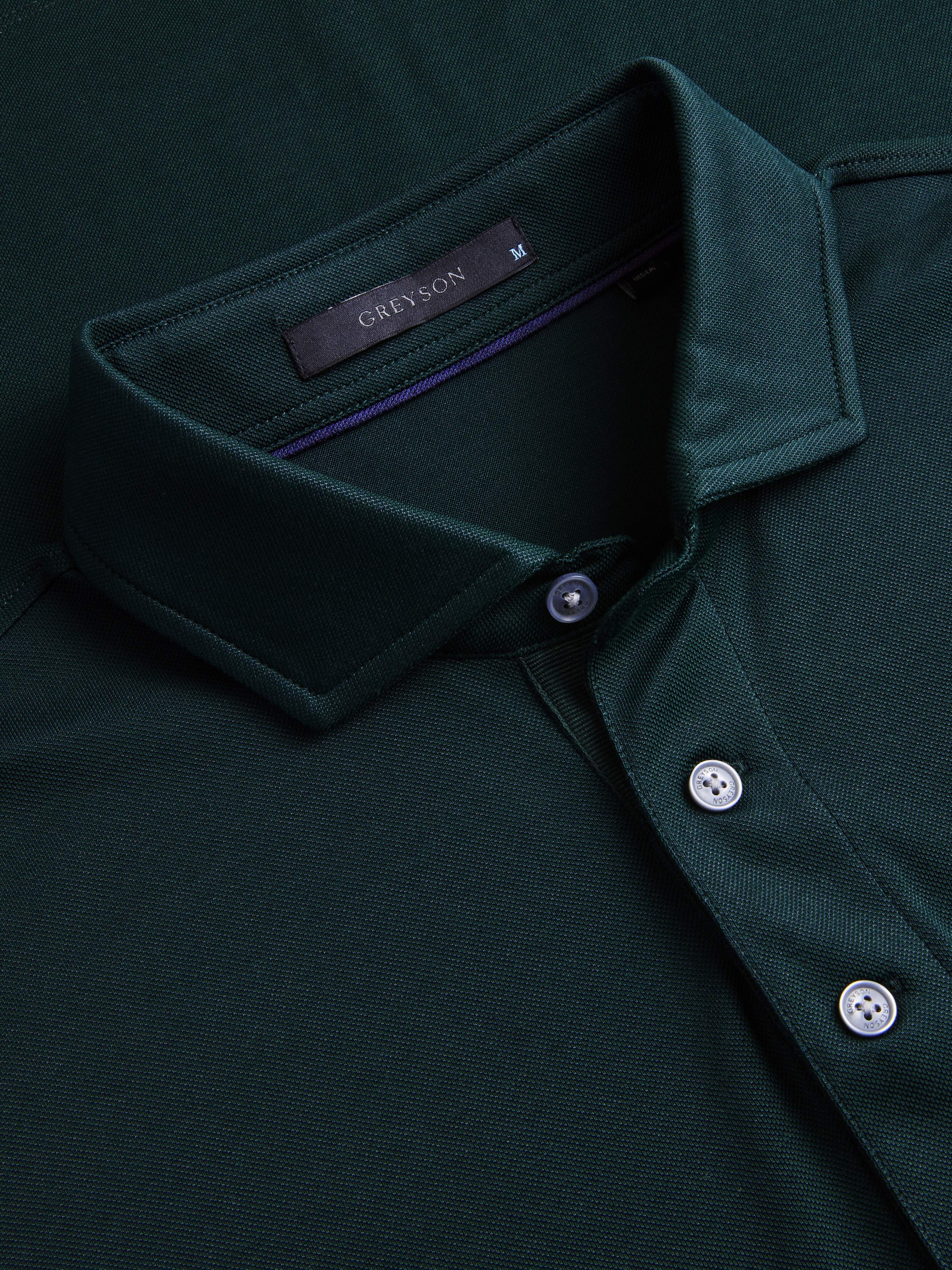 Mens Omaha Long Sleeve Polo - Cotton Blend Pique Polo with