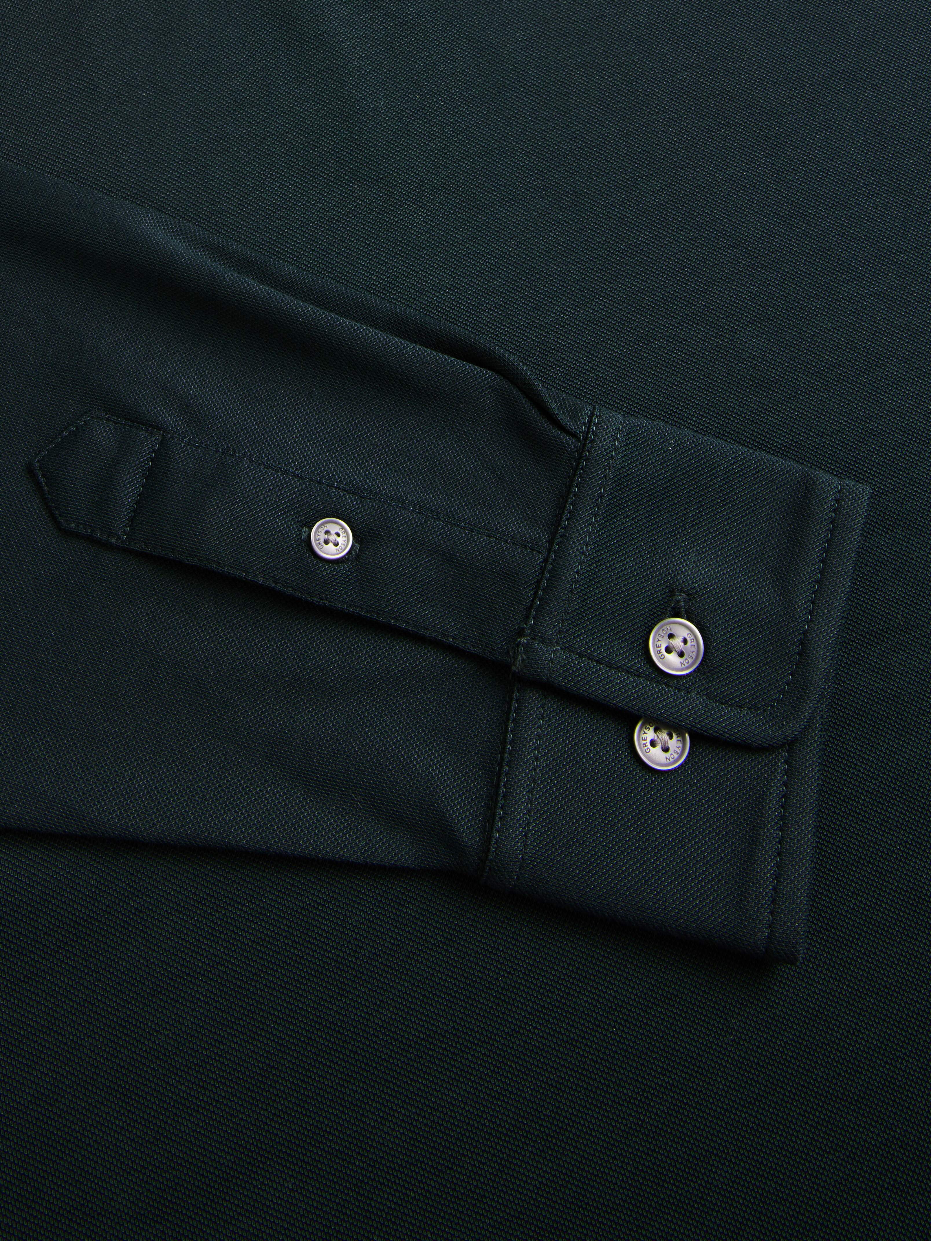 Mens Omaha Long Sleeve Polo - Cotton Blend Pique Polo with