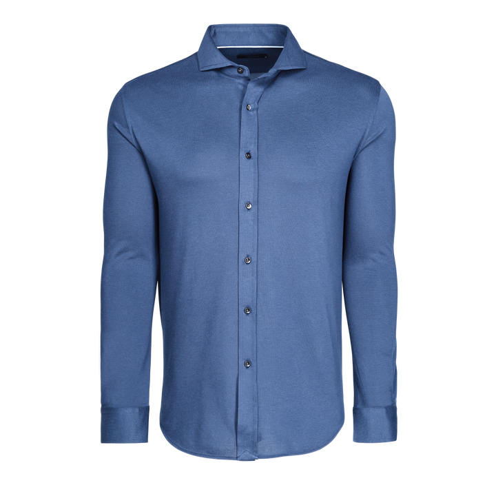 Mens Omaha Pique Dress Shirt - Classic Oxford Collared Shirt