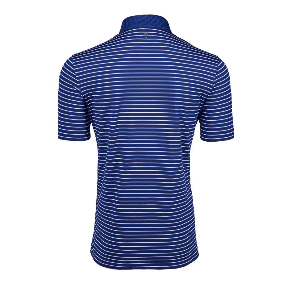 Mens Arenal Short Sleeve Polo - Performance Striped Polo with Knit Mens Arenal Short Sleeve Polo - Performance Striped Polo with Knit