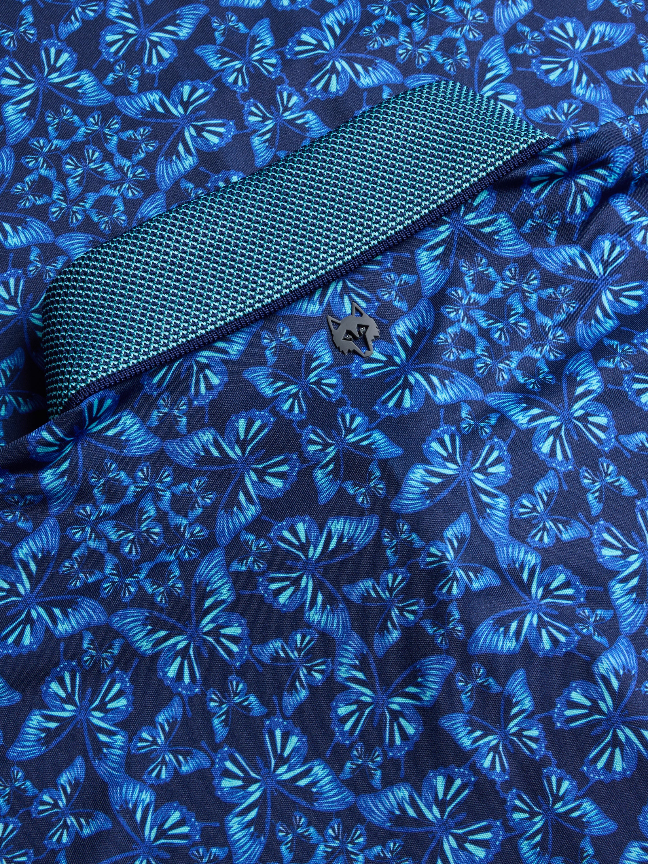 GREYSON グレイソン ゴルフポロシャツ サイズUS-S ブルー 新品 Mens Blue Migration Short Sleeve Polo - Performance Printed