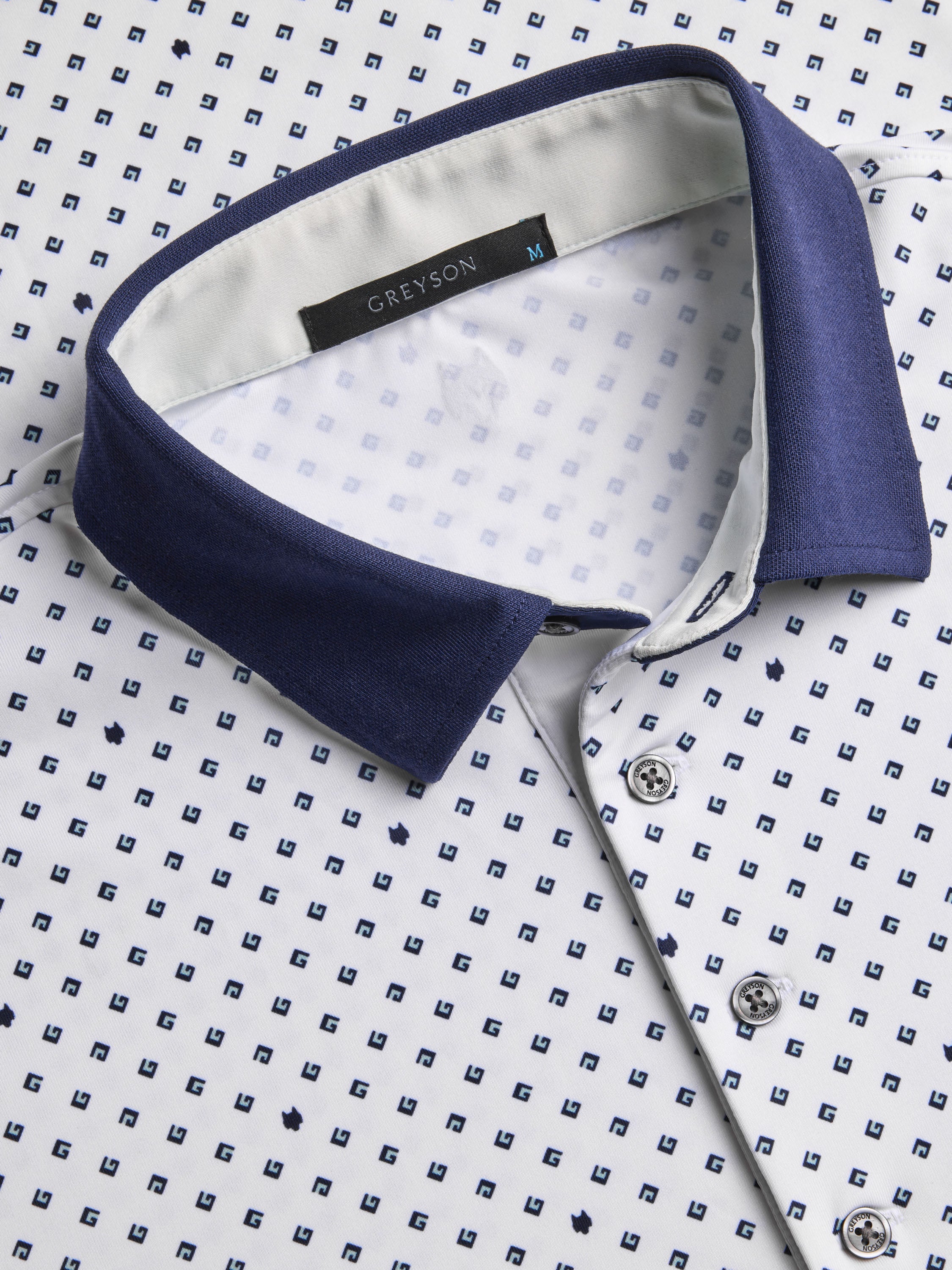 GREYSON グレイソン G Squared polo 表記Ｍサイズ Mens G Squared Short Sleeve Polo - Performance Printed Polo with