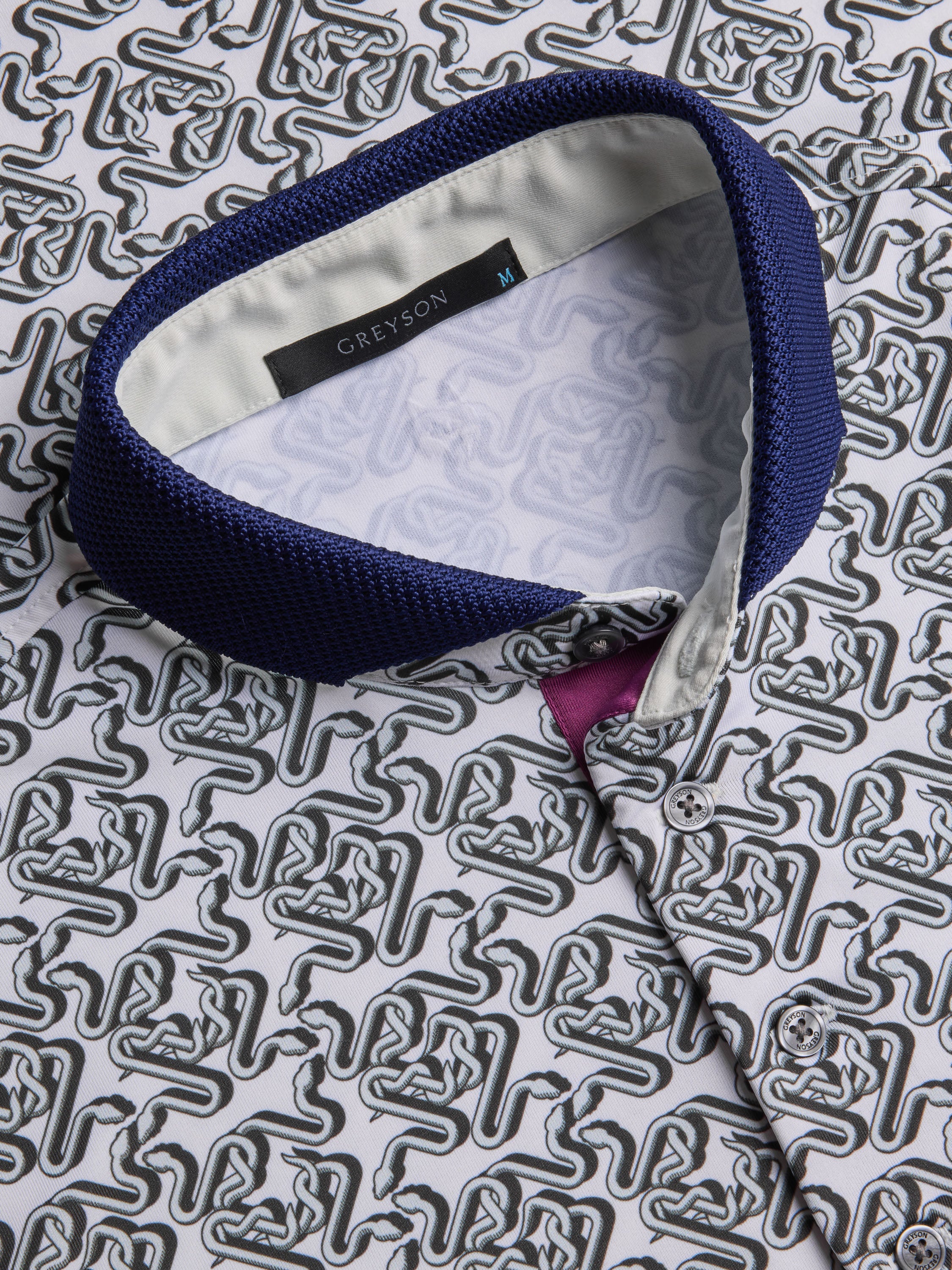 Mens Intertwined Short Sleeve Polo - Performance Printed Polo with