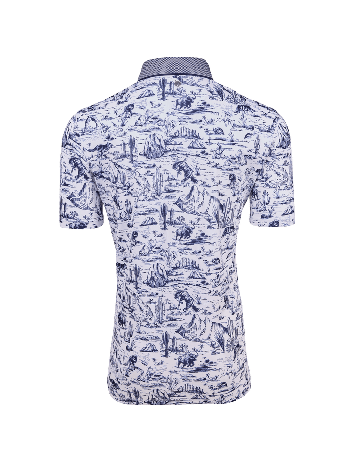 Mens Utah Toile Short Sleeve Polo - Performance Printed