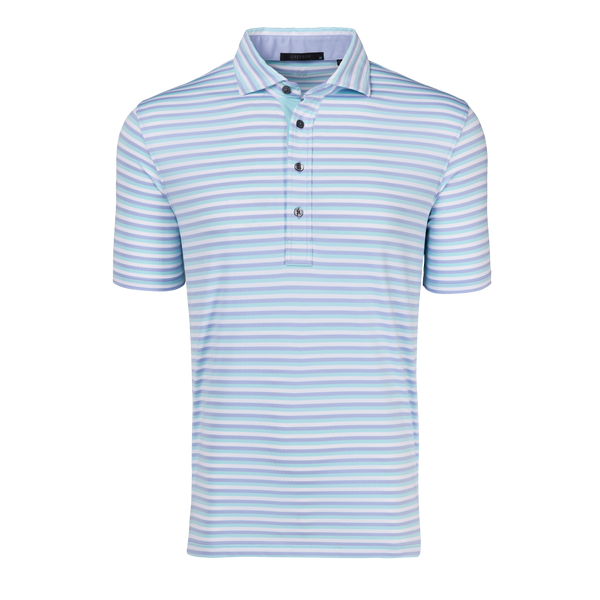 GREYSON グレイソン　人気のHANCOCK STRIPE POLO　M Greyson Hancock Stripe Polo Maltese Blue/Dewberry/Arctic