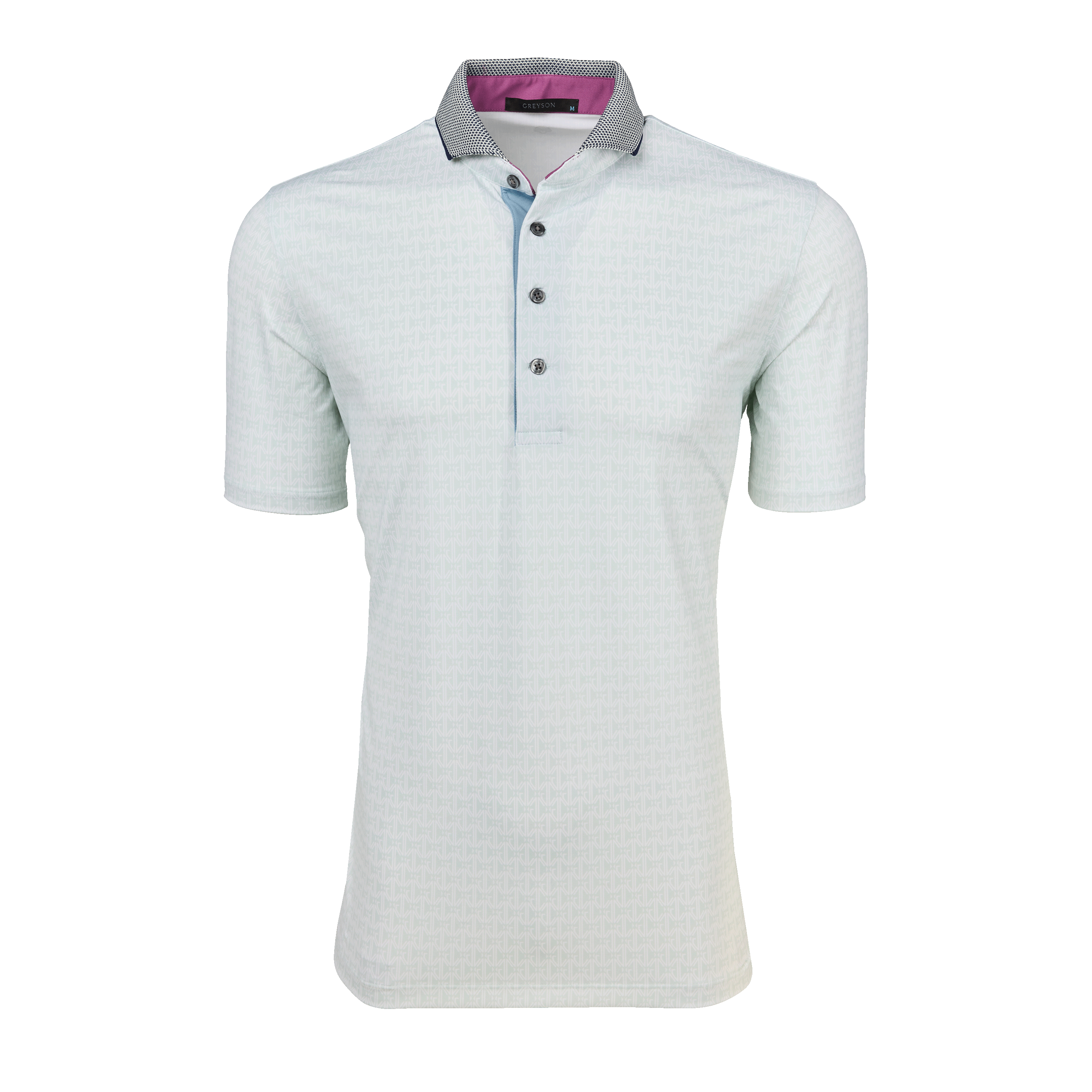 Mens Printed Short Sleeve Monogram Polo