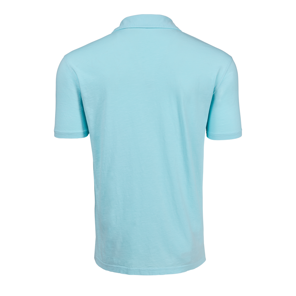 Mens Solid Short Sleeve Alpha Slub Johnny Collar Polo