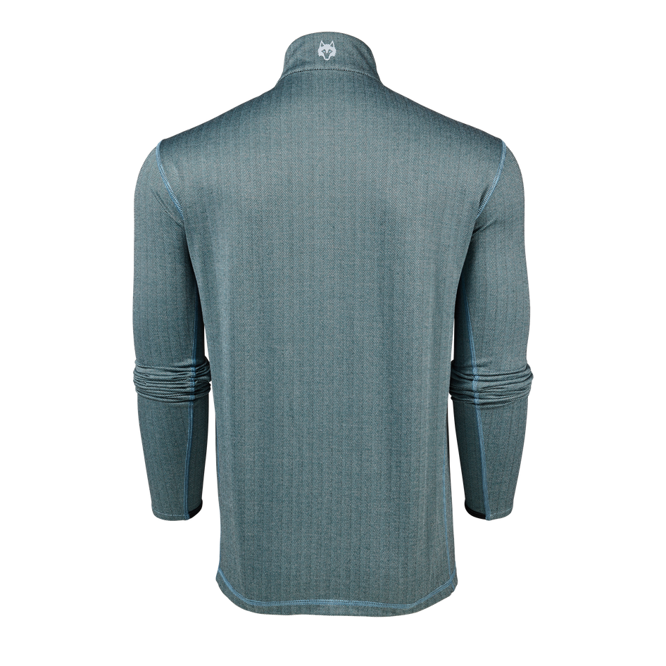 Mens Midweight Performance Pullover: Herringbone Tate Mens Midweight Performance Pullover: Herringbone Tate