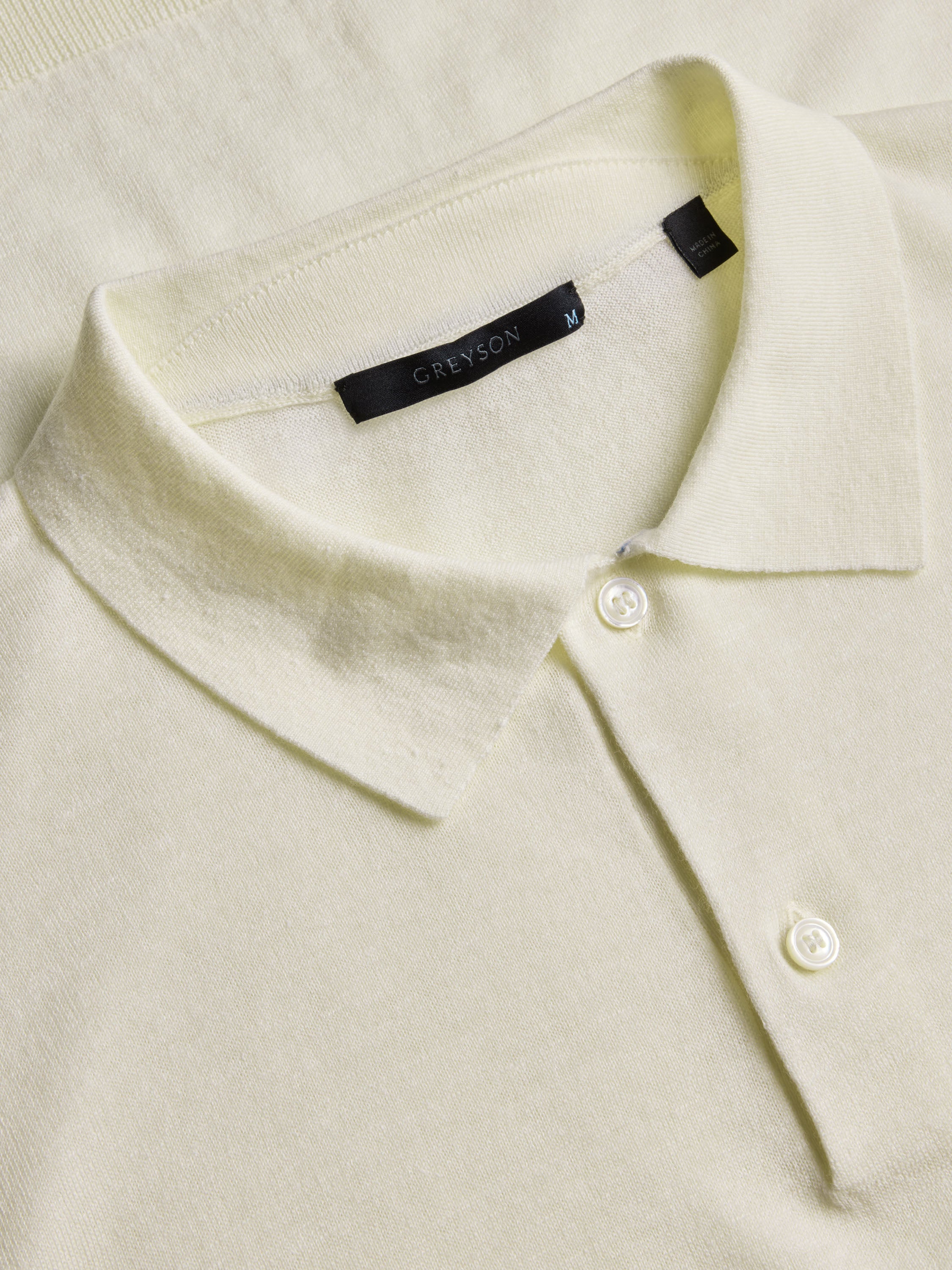 Mens Napeague Short Sleeve Sweater Polo - Lightweight Merino Wool