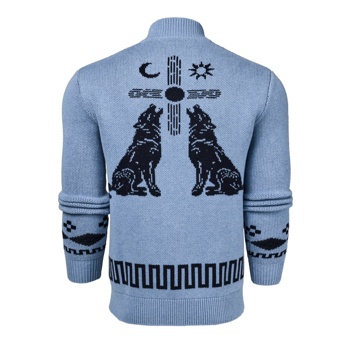 Mens Howling Moon Full-Zip Shawl Cardigan - Cashmere Blend Zip-Up