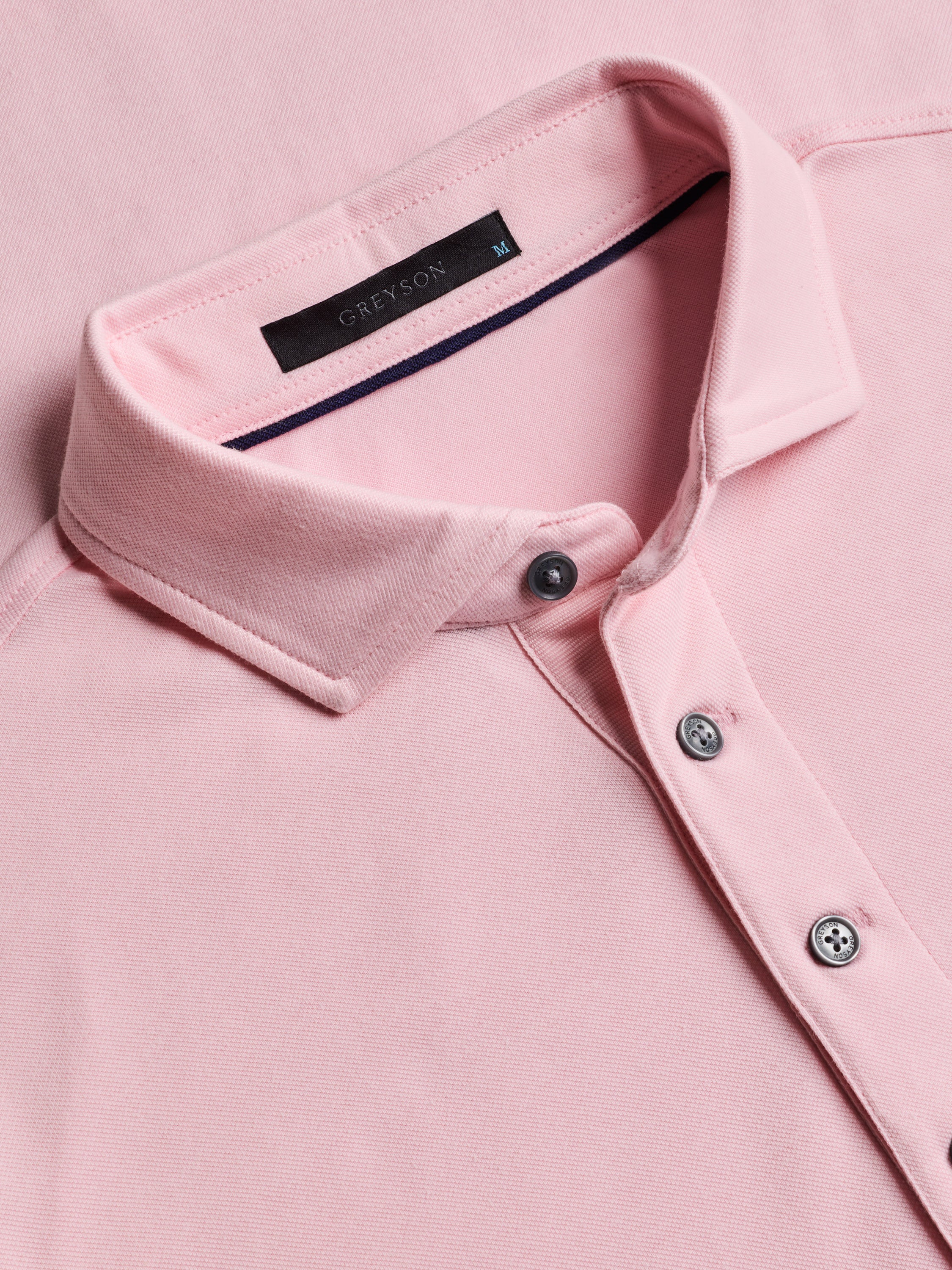 Mens Omaha Long Sleeve Polo - Cotton Blend Pique Polo with Spread