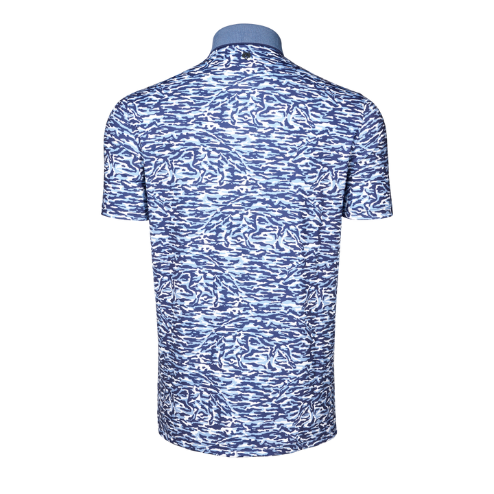 Mens Stalking Wolf Camo Short Sleeve Polo - Performance Printed