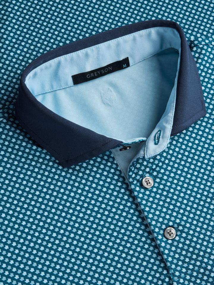 Mens Ironwood Short Sleeve Polo - Performance Printed Polo with Contrast Collar