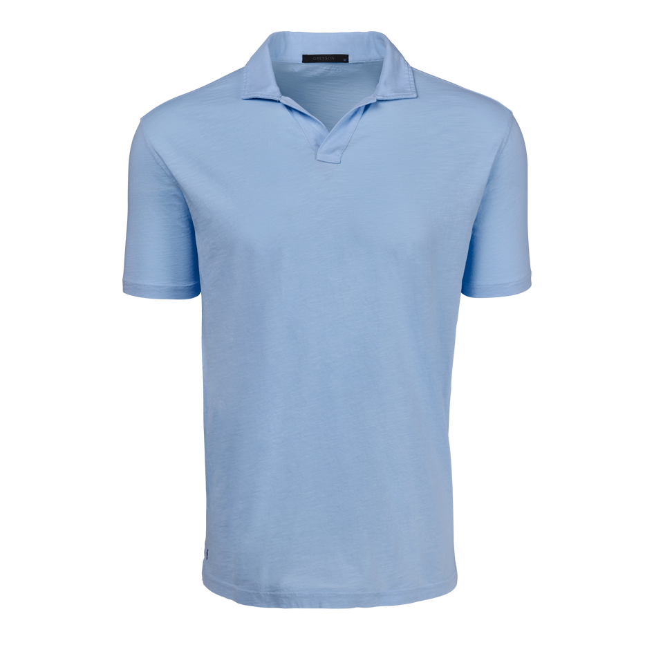 Alpha Slub Johnny Collar Short Sleeve Polo