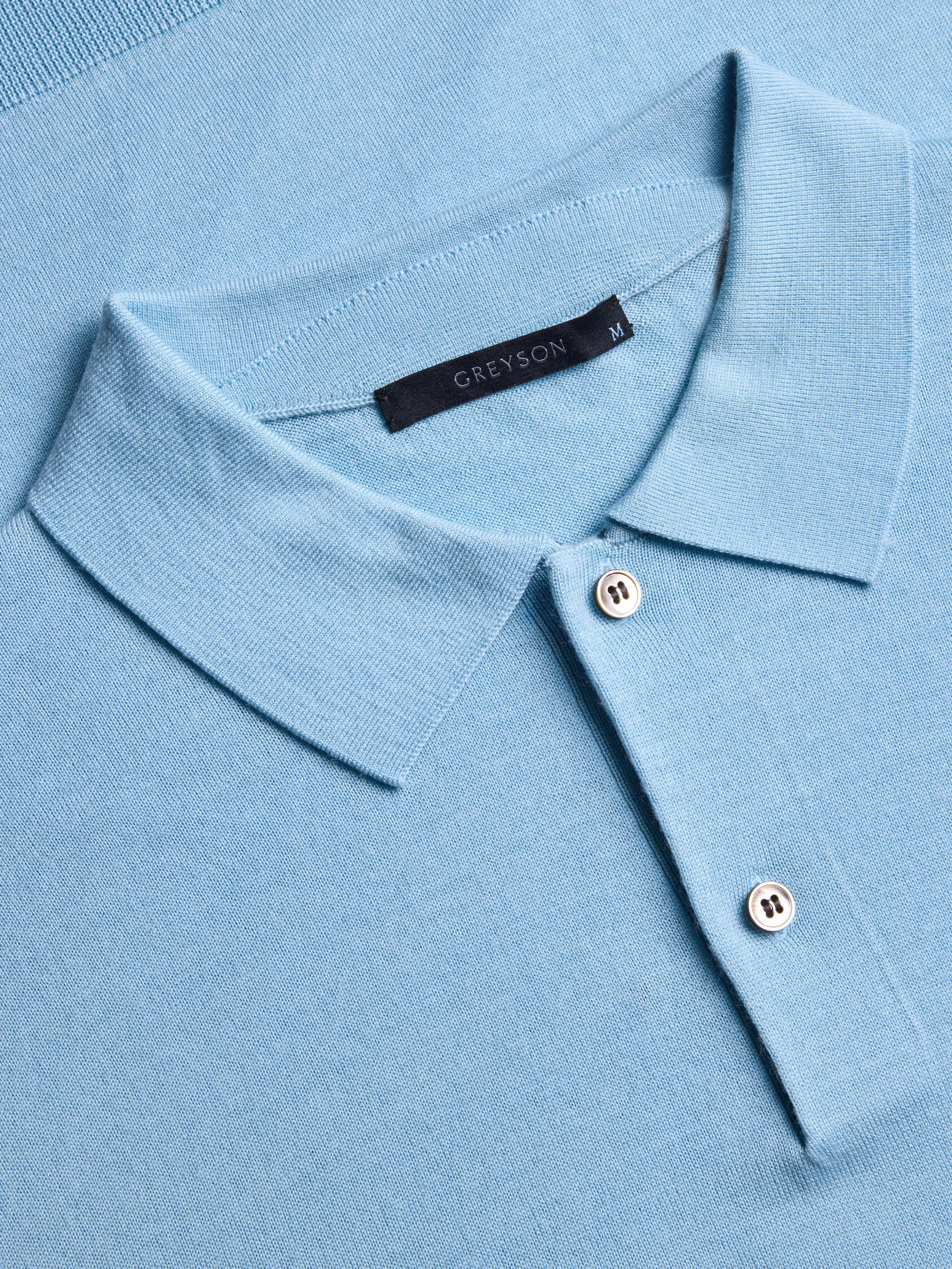 Mens Saratoga Short Sleeve Sweater Polo - Tropical Weight Merino
