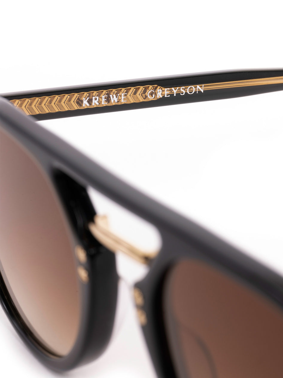 Greyson Clothiers GREYSON X KREWE Markle Sunglasses in BLACK TEA 18K