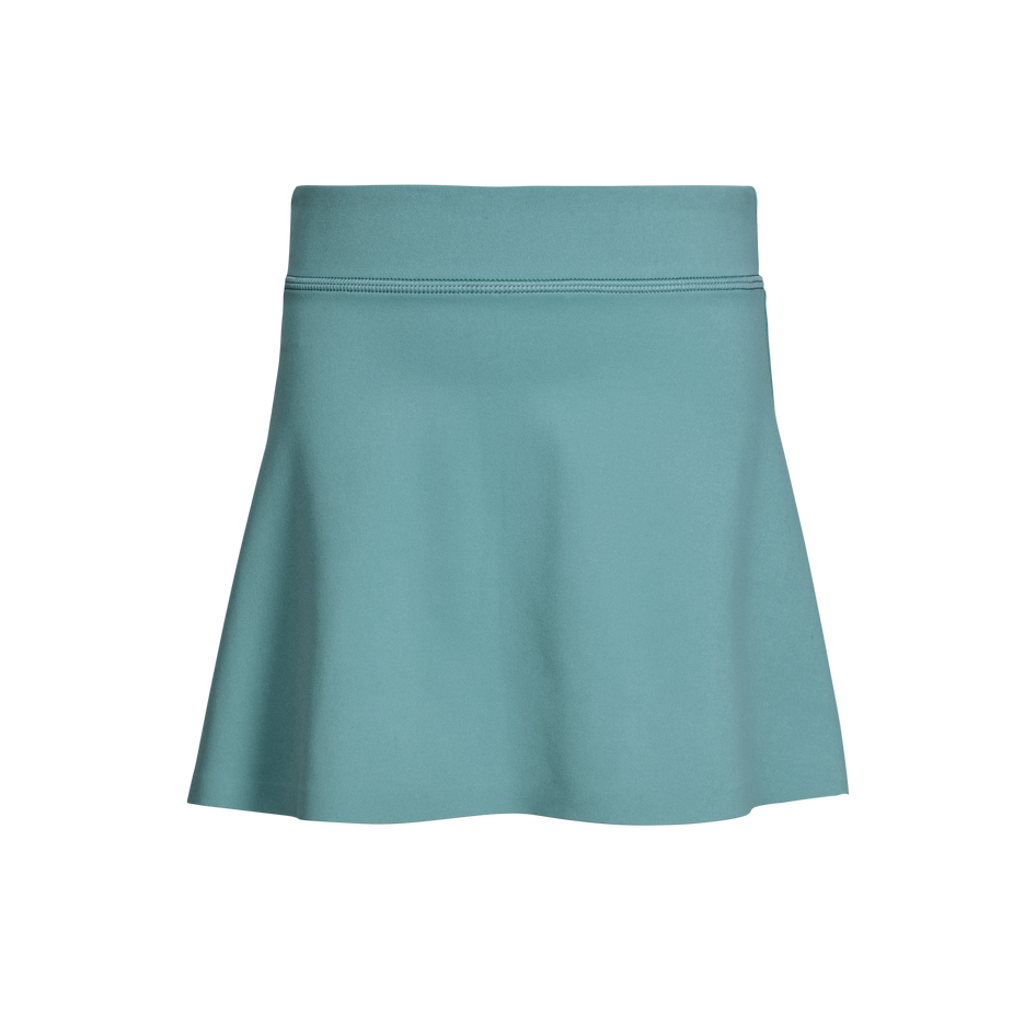 Agave Teal Stretch Girl's Venus Performance Skirt - Front View | Greyson Clothiers