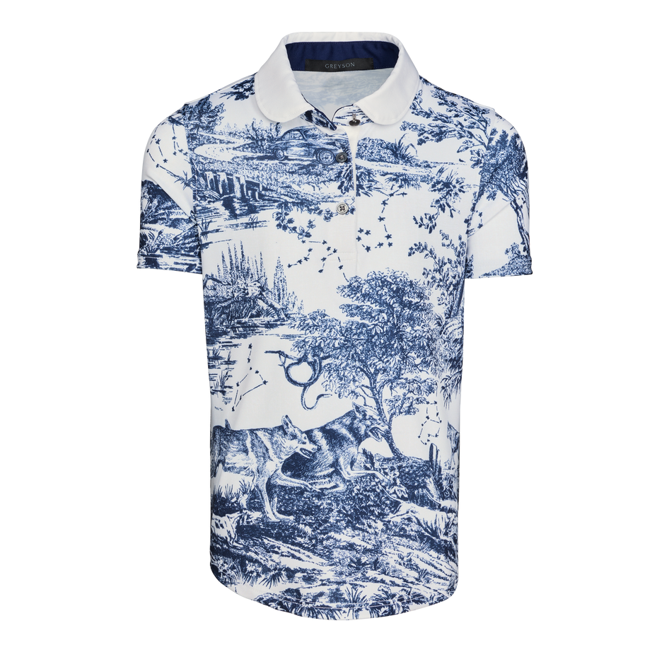 Girl's Huntress Toile Scarlett Short Sleeve Polo
