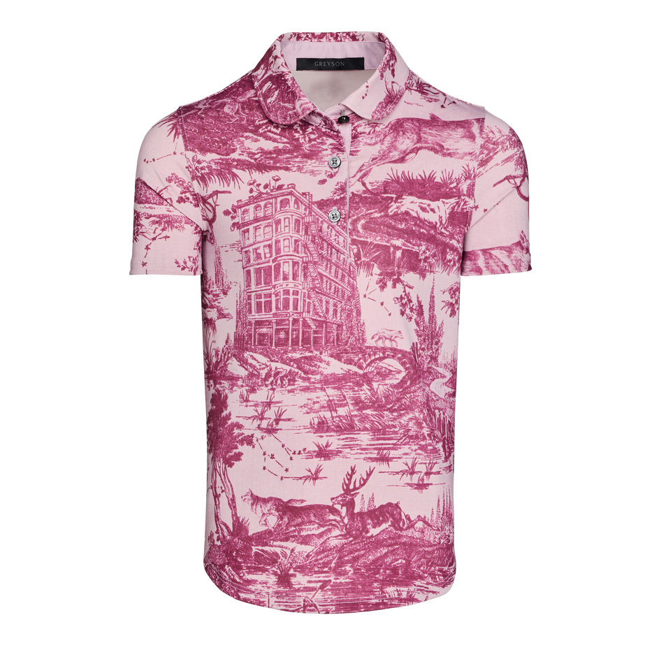Girl's Huntress Toile Scarlett Short Sleeve Polo
